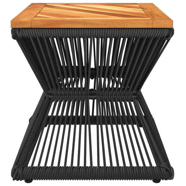 Couchtisch Akazienholz mit Drahtgestell Schwarz 38x38 cm