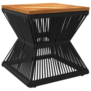 Couchtisch Akazienholz mit Drahtgestell Schwarz 38x38 cm