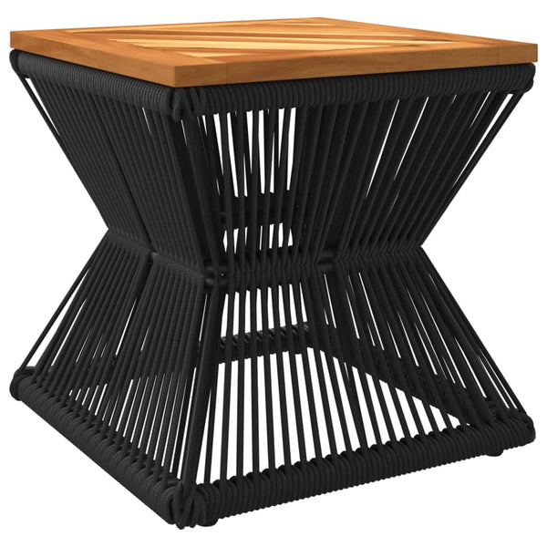 Couchtisch Akazienholz mit Drahtgestell Schwarz 38x38 cm