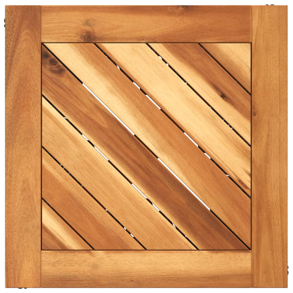 Couchtisch Akazienholz mit Drahtgestell Schwarz 38x38 cm