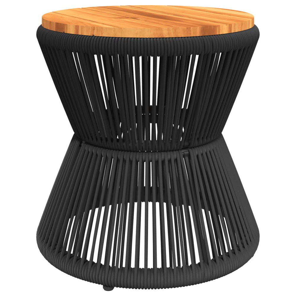 Schwarzer Couchtisch Akazienholz Ø 45cm