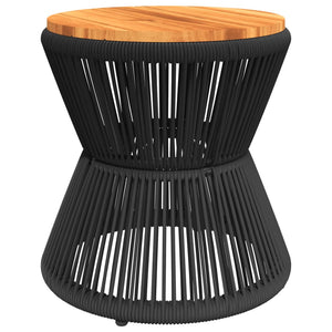 Schwarzer Couchtisch Akazienholz Ø 45cm