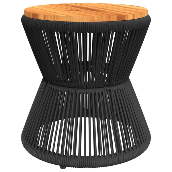 Schwarzer Couchtisch Akazienholz Ø 45cm