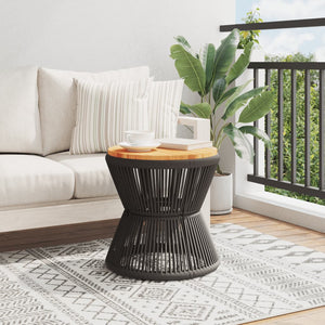 Schwarzer Couchtisch Akazienholz Ø 45cm