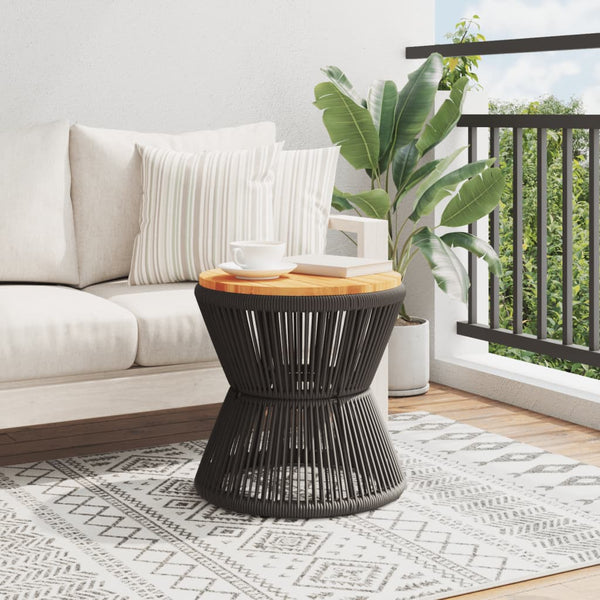 Schwarzer Couchtisch Akazienholz Ø 45cm