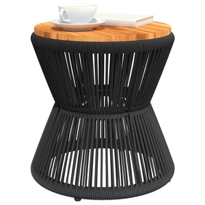 Schwarzer Couchtisch Akazienholz Ø 45cm