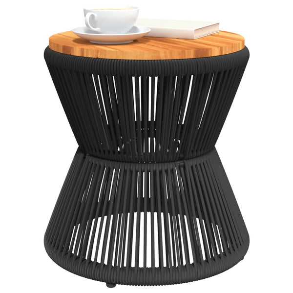 Schwarzer Couchtisch Akazienholz Ø 45cm