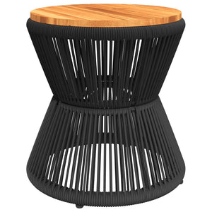 Schwarzer Couchtisch Akazienholz Ø 45cm