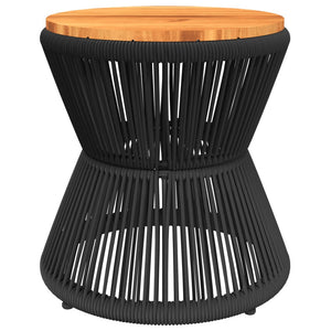 Schwarzer Couchtisch Akazienholz Ø 45cm