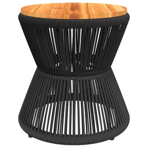 Schwarzer Couchtisch Akazienholz Ø 45cm