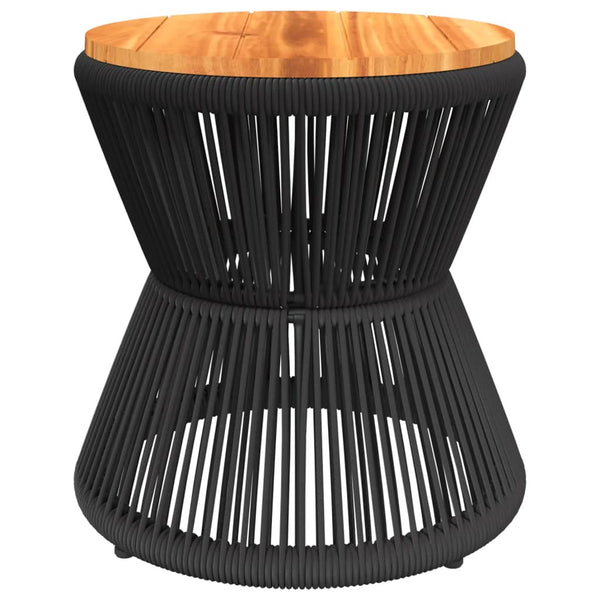 Schwarzer Couchtisch Akazienholz Ø 45cm