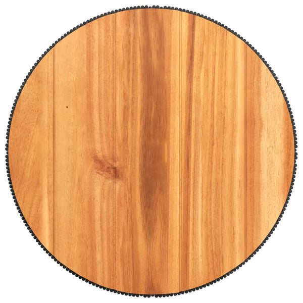 Schwarzer Couchtisch Akazienholz Ø 45cm