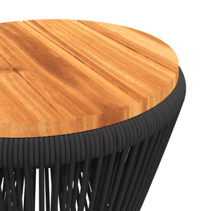 Schwarzer Couchtisch Akazienholz Ø 45cm