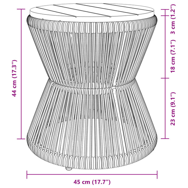 Schwarzer Couchtisch Akazienholz Ø 45cm