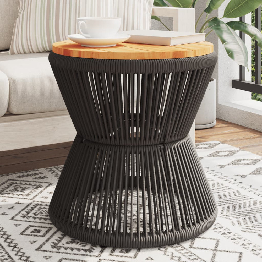 Schwarzer Couchtisch Akazienholz Ø 45cm