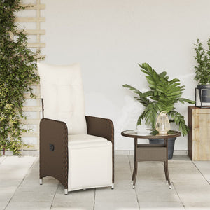 Verstellbarer Gartensessel mit Kissen, Braun