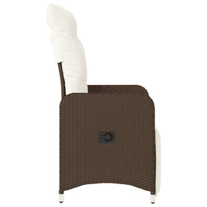 Verstellbarer Gartensessel mit Kissen, Braun