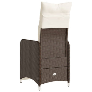 Verstellbarer Gartensessel mit Kissen, Braun
