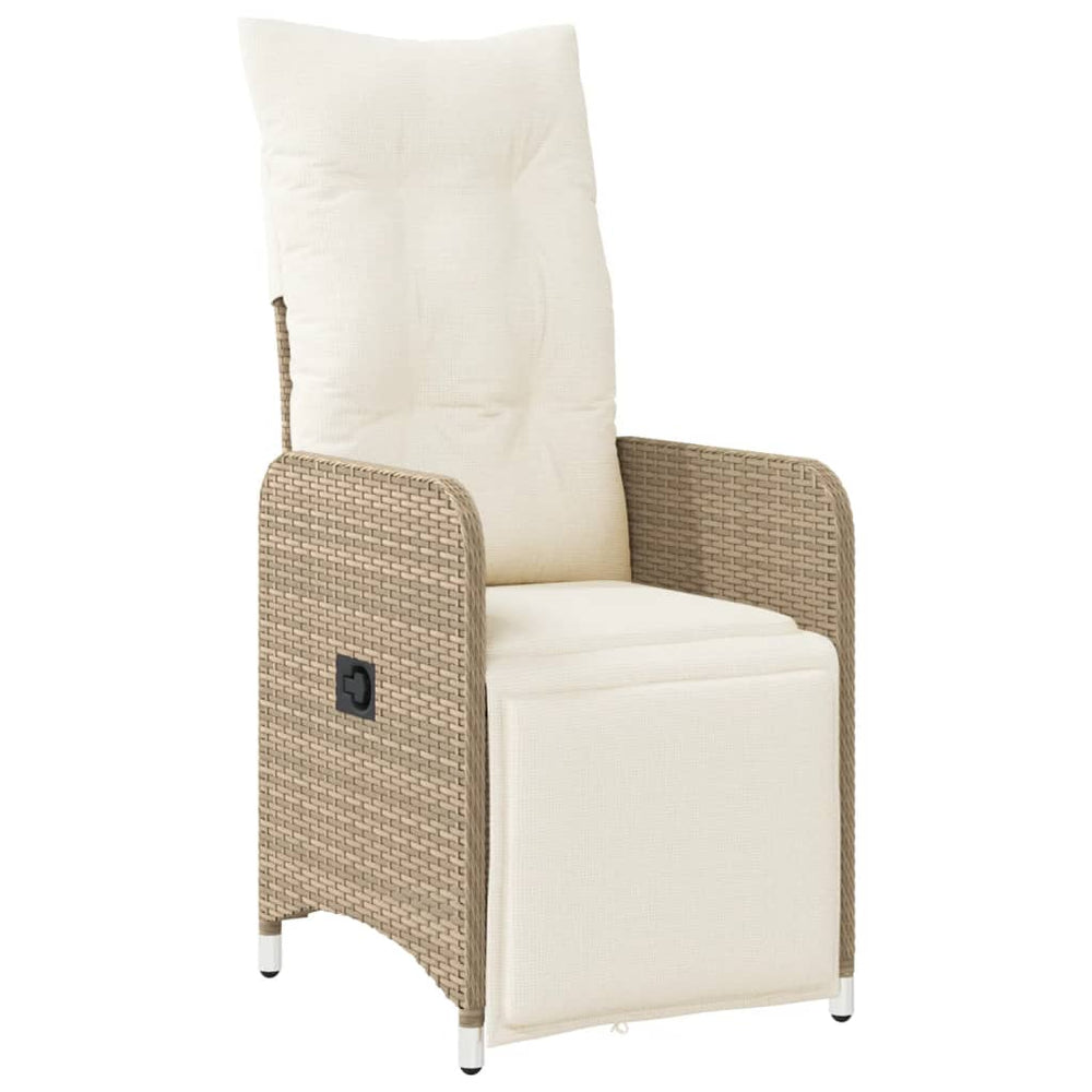 Verstellbarer Gartensessel mit Kissen, Beige