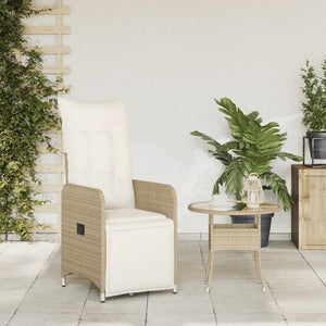 Verstellbarer Gartensessel mit Kissen, Beige