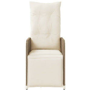 Verstellbarer Gartensessel mit Kissen, Beige