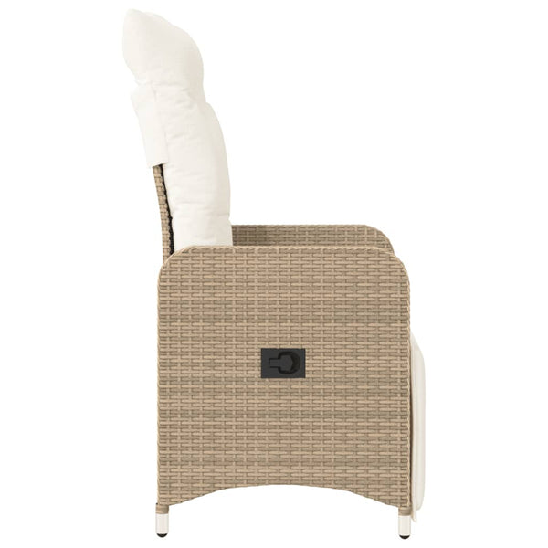 Verstellbarer Gartensessel mit Kissen, Beige
