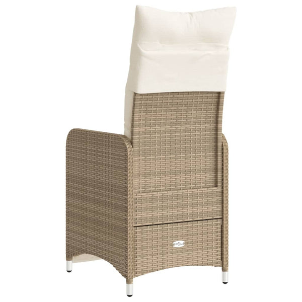 Verstellbarer Gartensessel mit Kissen, Beige