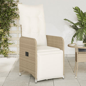 Verstellbarer Gartensessel mit Kissen, Beige