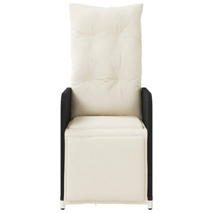 vidaXL Fauteuils de jardin avec coussins 2 pcs Réglables Noir Résine tressée