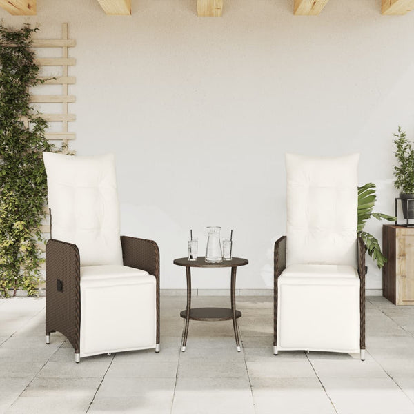 Verstellbare Gartenstühle mit Kissen, 2er-Set