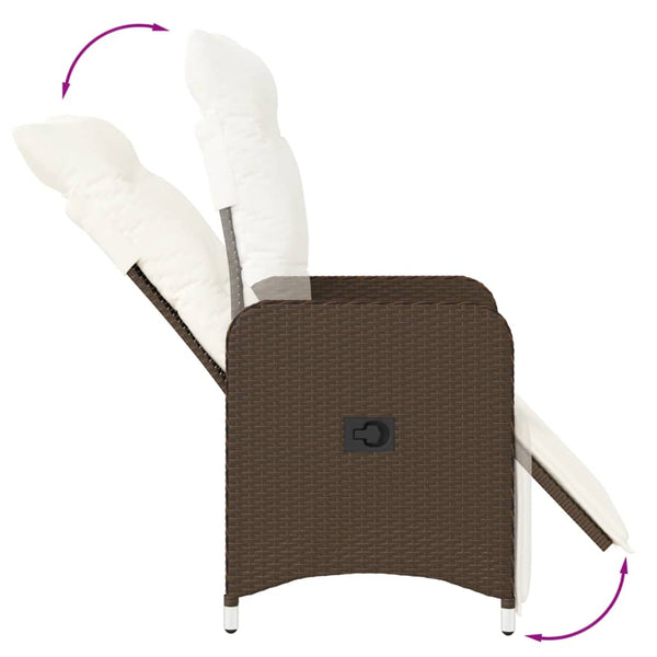 Verstellbare Gartenstühle mit Kissen, 2er-Set