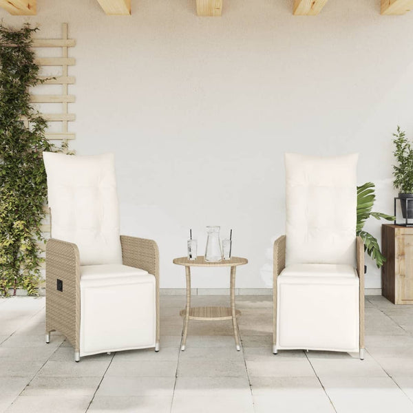 Verstellbare Gartenstühle mit Kissen, 2er-Set