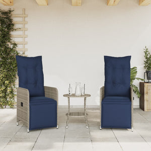 Verstellbare Gartenstühle mit Kissen, 2er Set