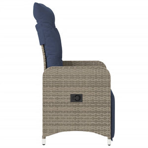 Verstellbare Gartenstühle mit Kissen, 2er Set