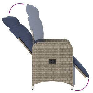 Verstellbare Gartenstühle mit Kissen, 2er Set