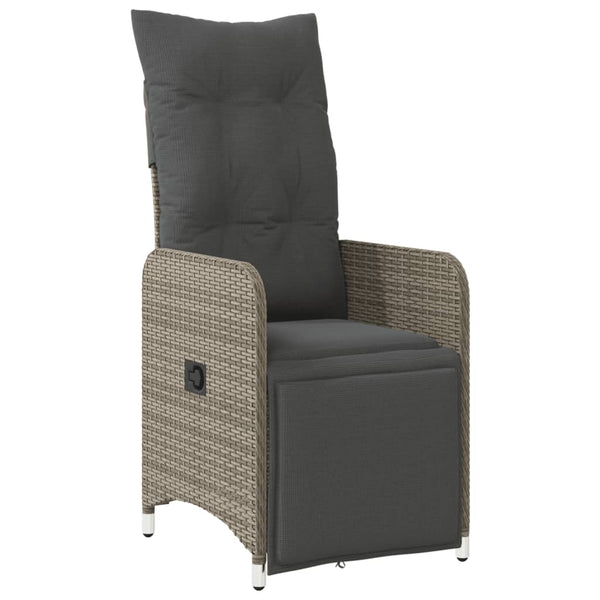 Poly Rattan Relaxsessel Set mit Tisch Grau