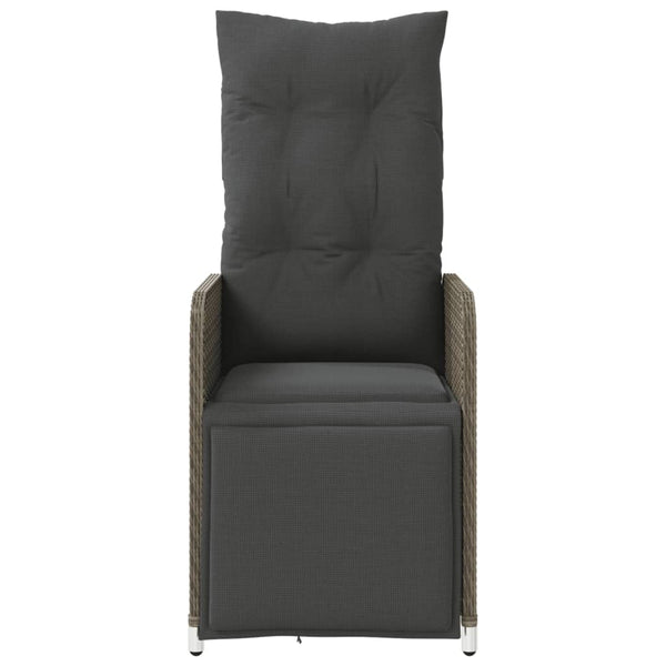Poly Rattan Relaxsessel Set mit Tisch Grau