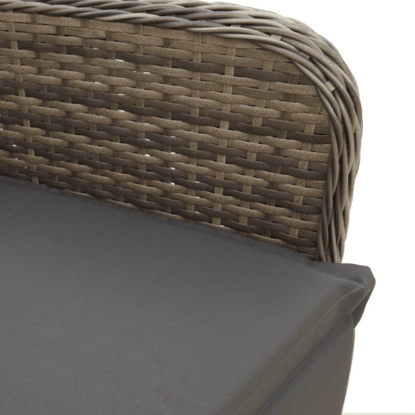 Poly Rattan Relaxsessel Set mit Tisch Grau