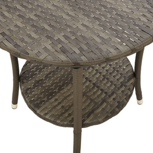 Poly Rattan Relaxsessel Set mit Tisch Grau
