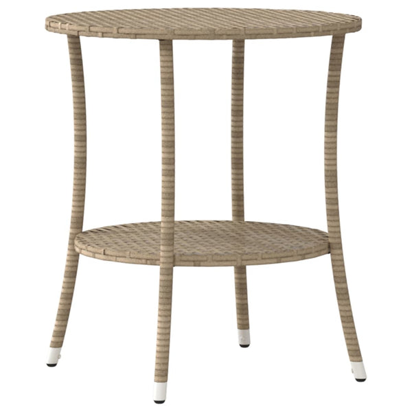 Verstellbare Gartensessel mit Tisch, Beige Rattan, 2er-Set