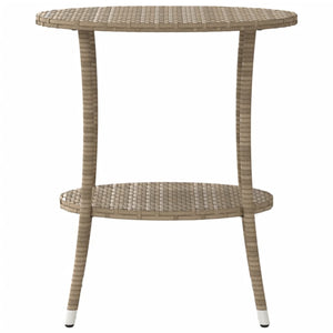 Verstellbare Gartensessel mit Tisch, Beige Rattan, 2er-Set