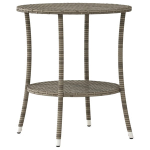 Verstellbare Gartenstühle mit Tisch, Grau Rattan, 2er Set
