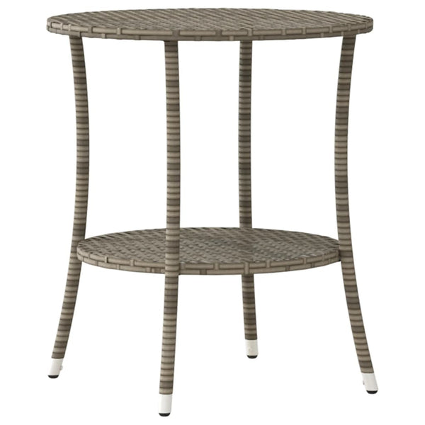 Verstellbare Gartenstühle mit Tisch, Grau Rattan, 2er Set
