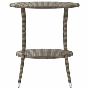 Verstellbare Gartenstühle mit Tisch, Grau Rattan, 2er Set