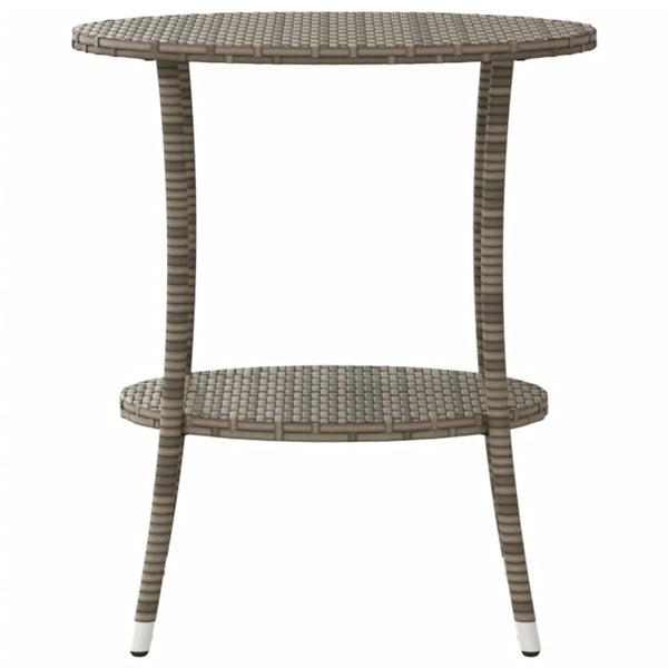 Verstellbare Gartenstühle mit Tisch, Grau Rattan, 2er Set