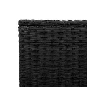 Schwarzer Gartentisch mit Glasplatte, 55cm