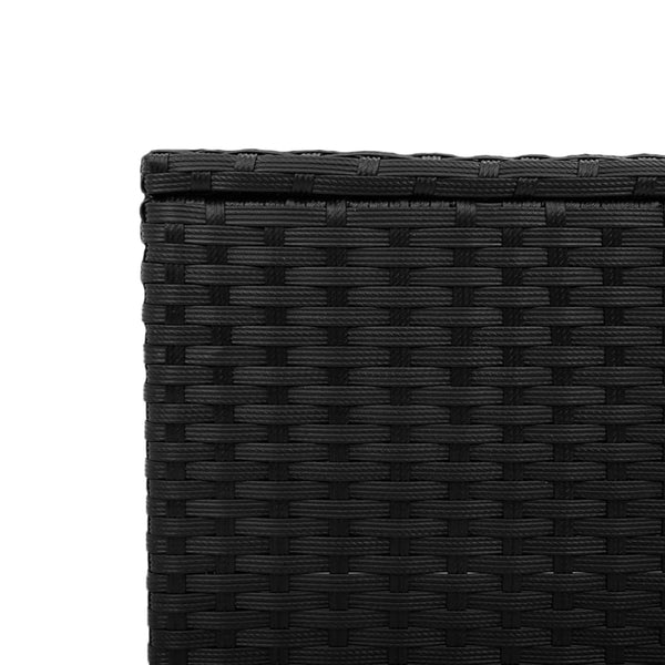 Schwarzer Gartentisch mit Glasplatte, 55cm
