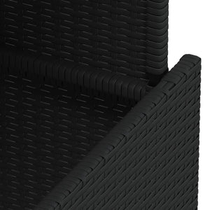 Schwarzer Poly Rattan Gartentisch mit Glasplatte