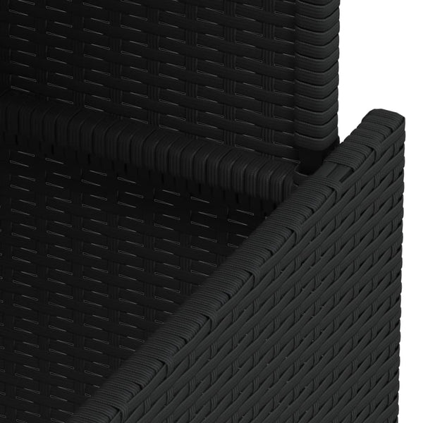 Schwarzer Poly Rattan Gartentisch mit Glasplatte