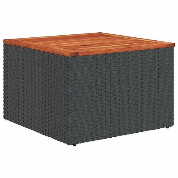 Schwarzer Gartentisch 55x55 cm Polyrattan Akazie